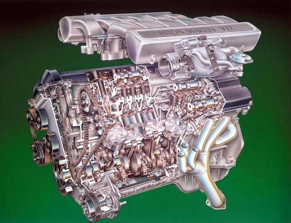V-образный 12-цилиндровый двигатель монтируют на шасси моделей Aston Martin же уже много лет.