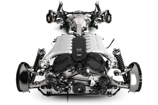 Двигатель, трансмиссия, подвеска и тормозная система автомобиля Aston Martin Vanquish 2013 модельного года